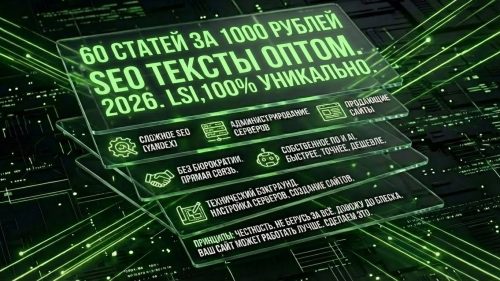 60 статей за 1000 рублей